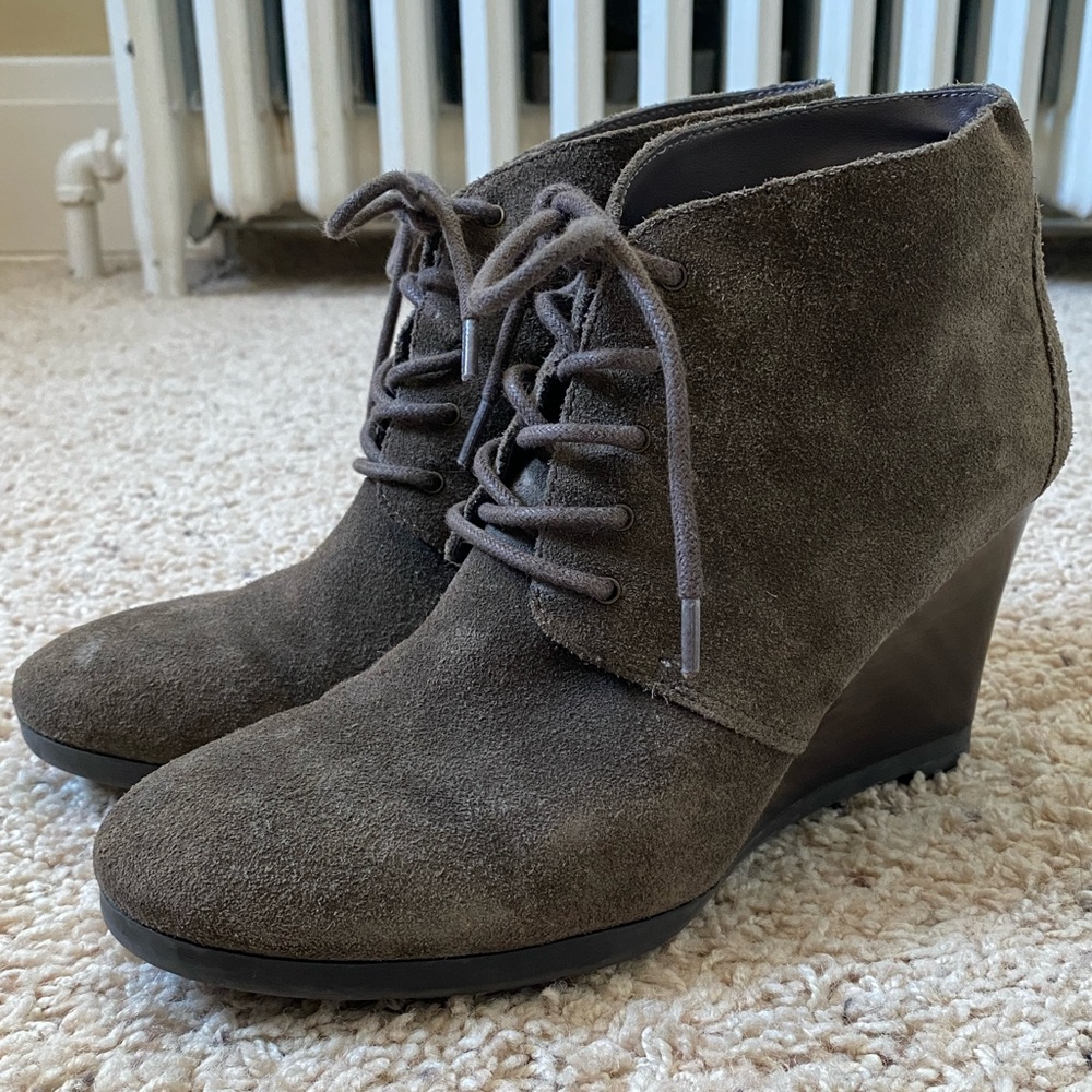 Franco Sarto Suede Lace Up Wedges